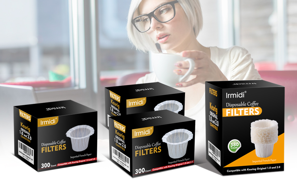 Irmidi 300 Count Disposable Coffee Paper Filters Coffee