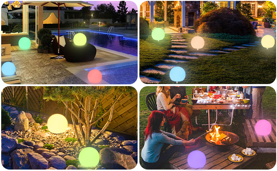8in Solar Garden Globe Light Outdoor, Solar Glowing Ball Light w