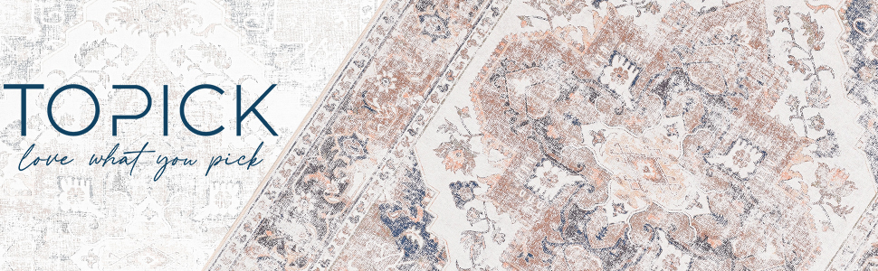 Floral Print Distressed Carpet  Kitchen Bathroom 