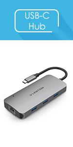 LENTION CE57 USB C Hub 4K HDMI, Ethernet, Card Reader, Type C Data and Charging for MacBook/Surface,