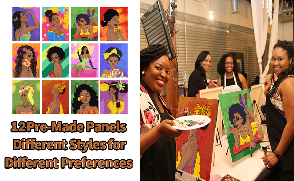 Ynedin 12 Pack 8 * 10 Pre Drawn for Painting for Adults