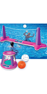 Inflatable Volleyball Net & Basketball Hoops