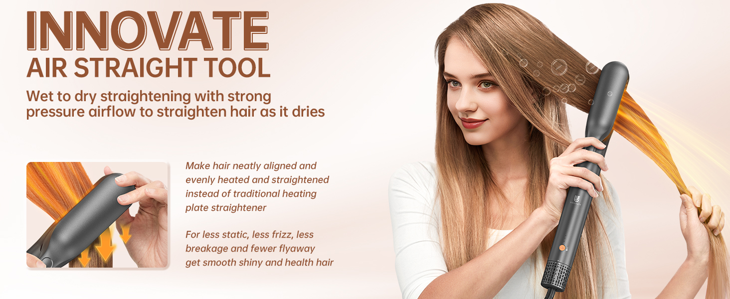 hot air wrap hair styler blow dryer brush dual voltage straightener