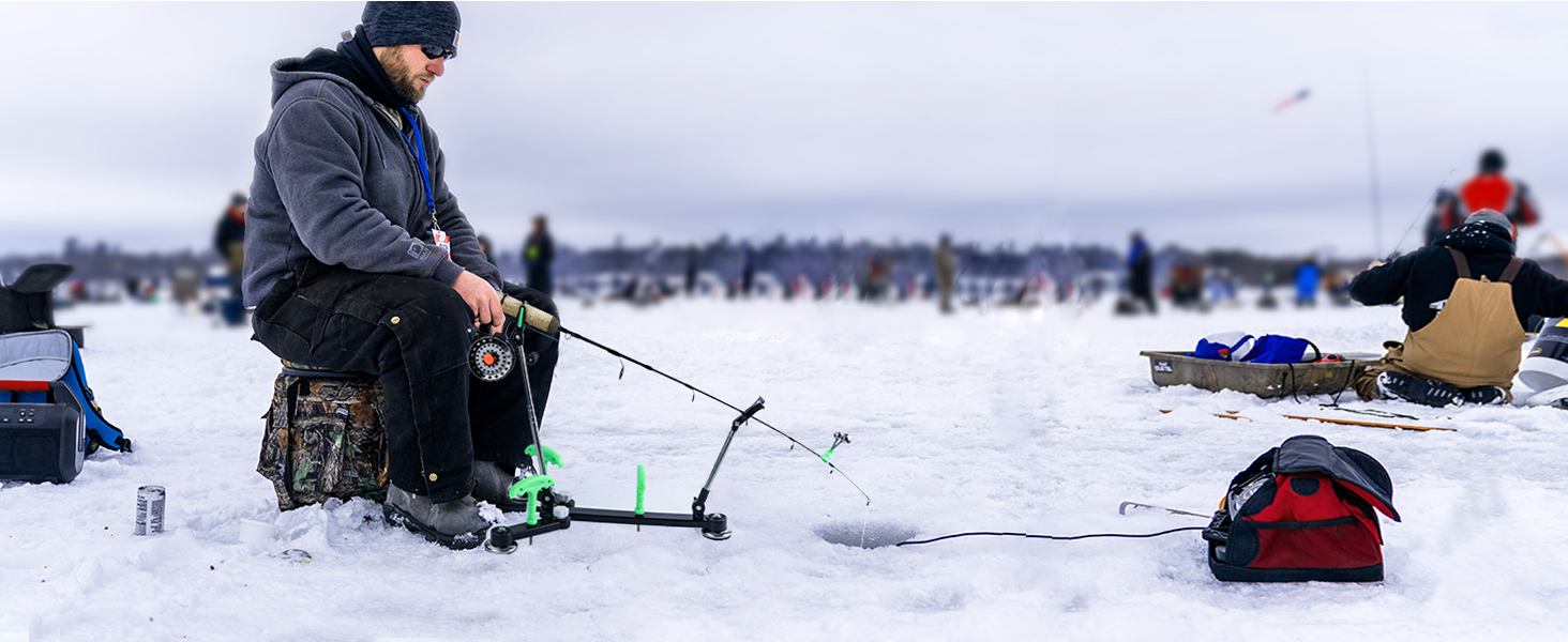 QualyQualy Ice Fishing Rod and Reel Combo 26 inch Light/UltraLight