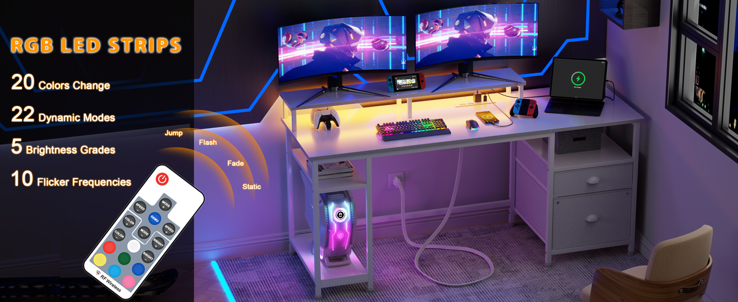computer desk with file cabinet