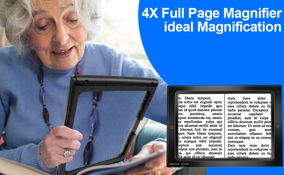 Magnifying Glass with Light, 4X Large Lens HandsFree Magnifier with 50
