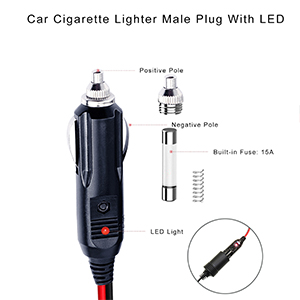 car cigarette lighter plug with led light for all car
