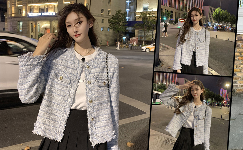 ジャケット・アウター Wool-Blend Cropped Tweed Blazer herlipto Cropped Tweed Blazers | Ann Taylor