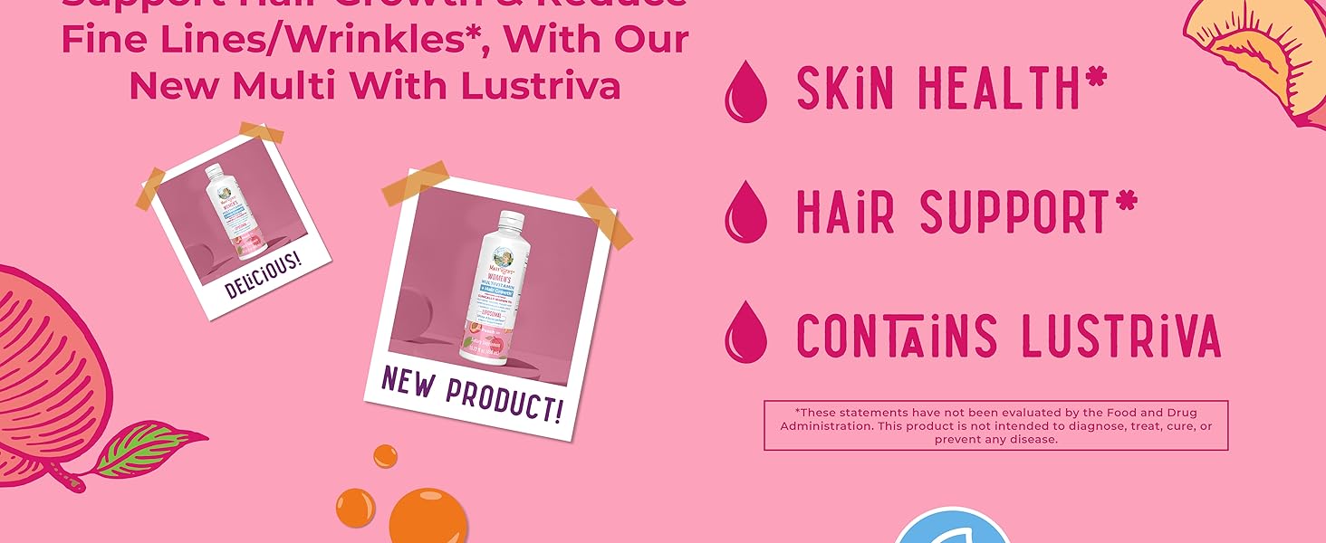 Women's Multivitamin + Lustriva Hair Growth Liposomal, Peach, 15.22 fl oz