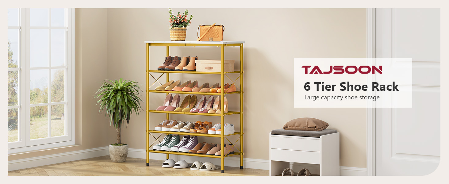 gold shoe rack