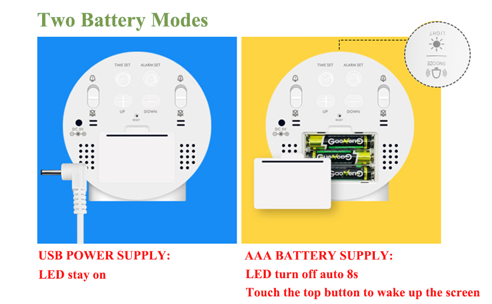KeeKit Digital Alarm Clock, High Definition LED Desktop Clock, Alarm