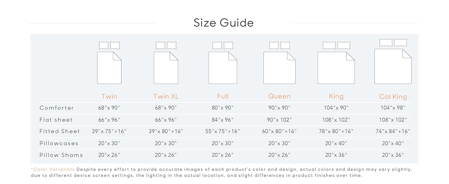 bed in a bag size guide