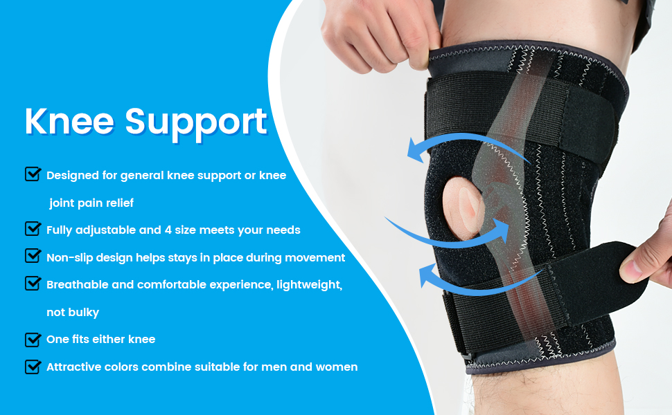 ABYON Professional Knee Braces for Men and Women, Medical Compression Knee Support with Side