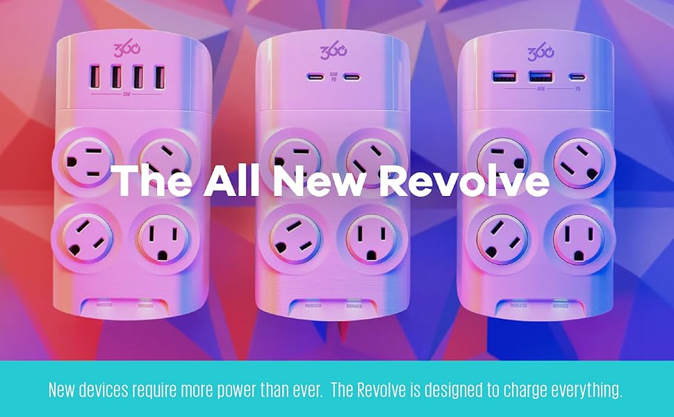 The All New Revolve - Surge Protectors, taps, electrical outlets
