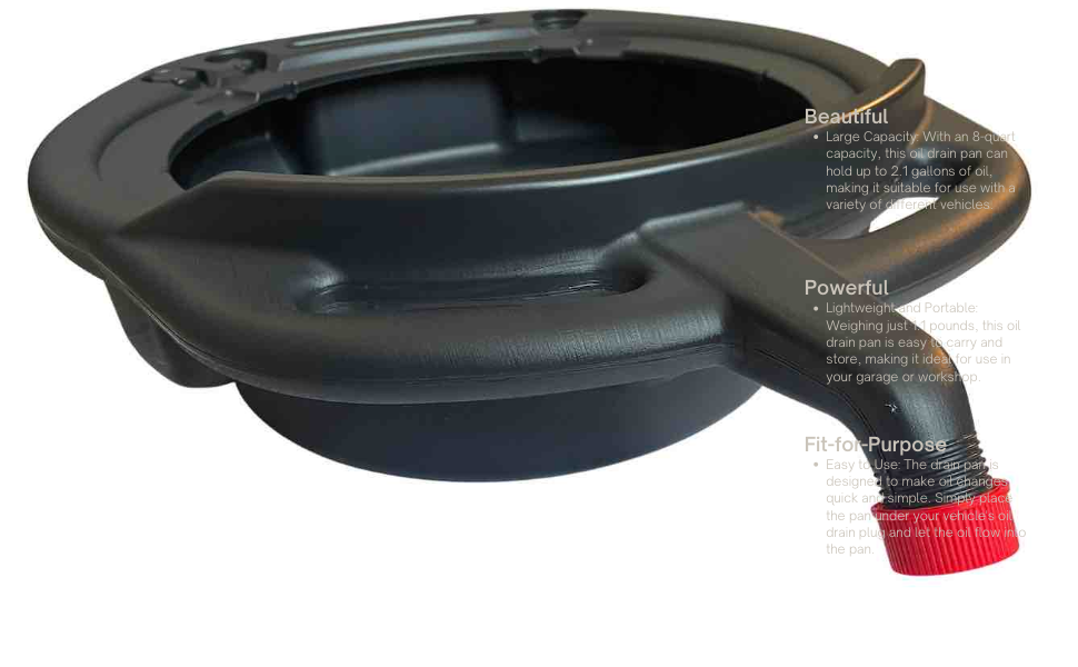 WAIIPO Oil Drain Pan with Spout and HandleWaste Oil Pan