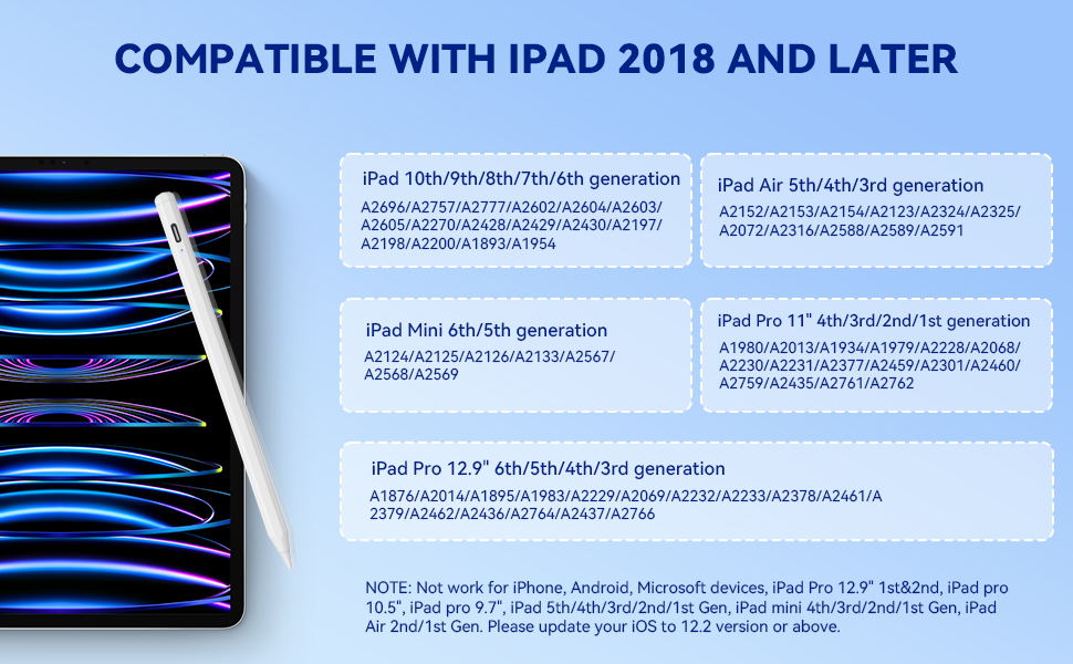 stylus pen Compatible with iPad 2018 and Later