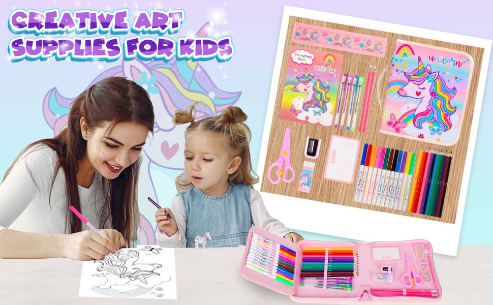Amazon.com: Unicorn Markers Set with Glitter Pencil Case