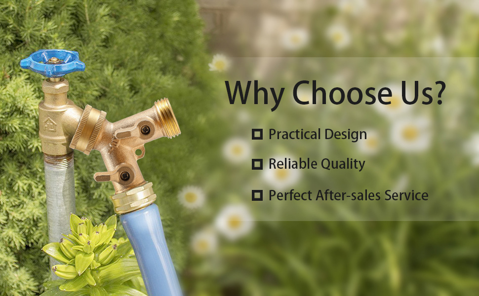 IPOW Solid Brass Body Backyard 2 Way Heavy Duty Y Valve