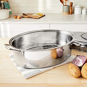 Amazon.com: Fox Run Oval Roaster Set, Stainless Steel, 10