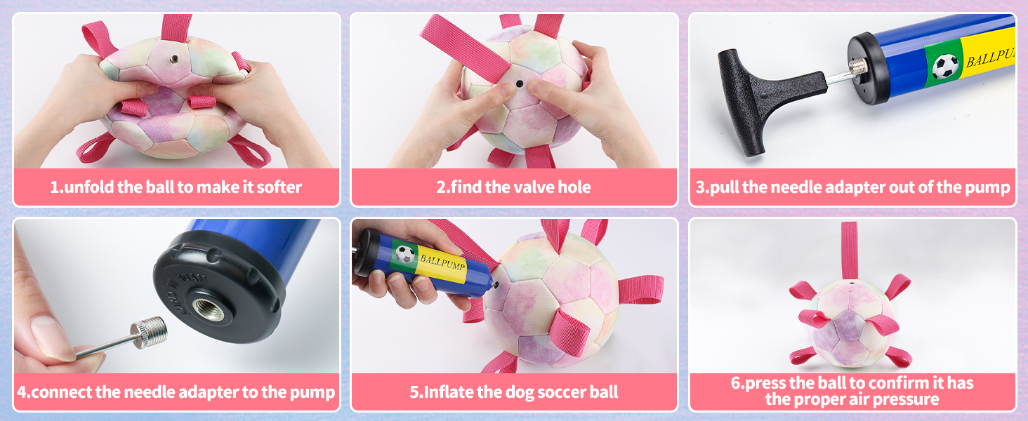 How to pump up a dog soccer ball step chart