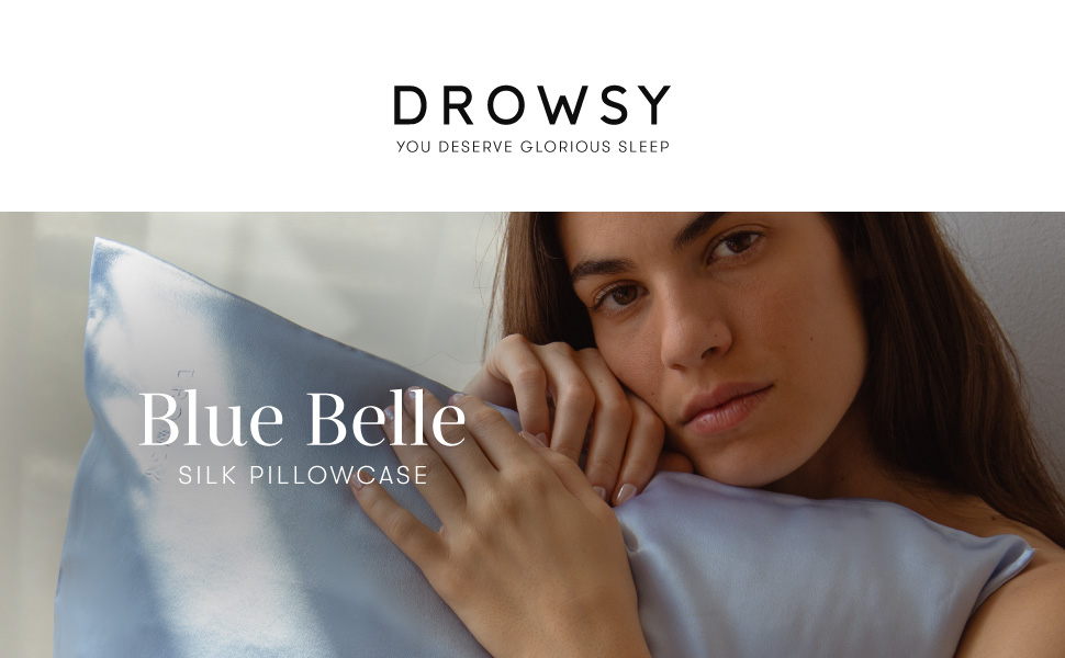 Drowsy title header with photo of girl hugging a Drowsy sleep co pillowcase