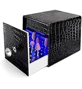 Nail Drill Bit Holder,Blue UV Light Box for Grinding Heads Dustproof Stand Displayer Acrylic 48 H...