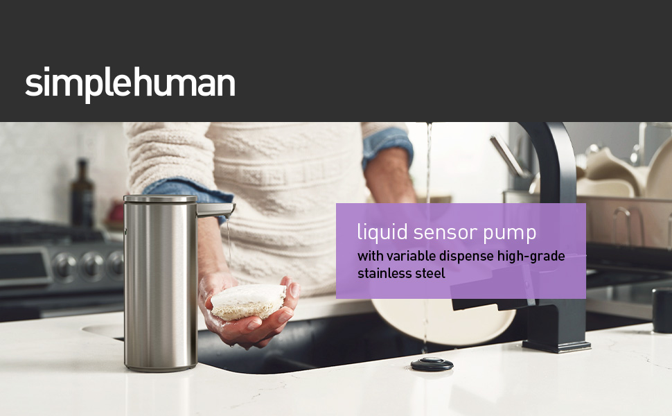 simplehuman Sensor Pump, Automatic Soap Dispenser for