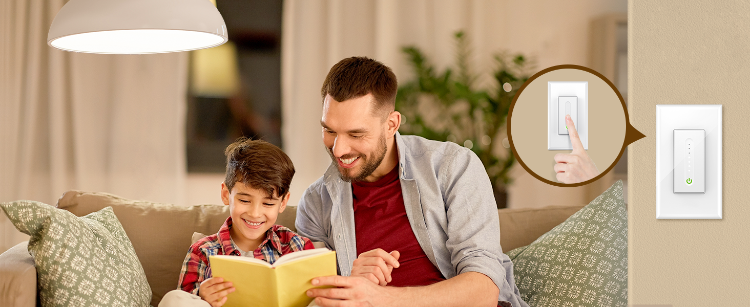 WISEBOT Smart Dimmer Switch for LED and Inc Bulbs, Ceiling Fans, Alexa