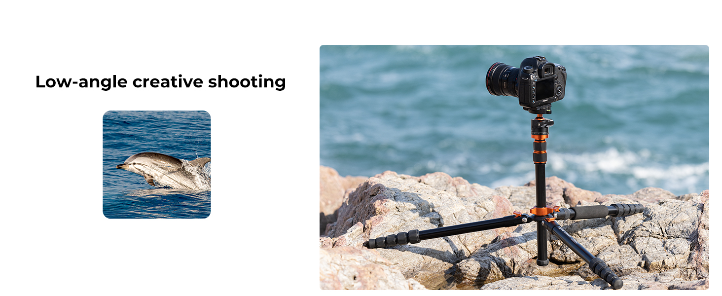 K&F Concept 78 inch/198cm Camera Tripod,3 Sections Central Axis Travel