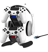 PS4 Controller Charger Station, Controller Charging Dock Station with Fast Charging Port, Replace...
