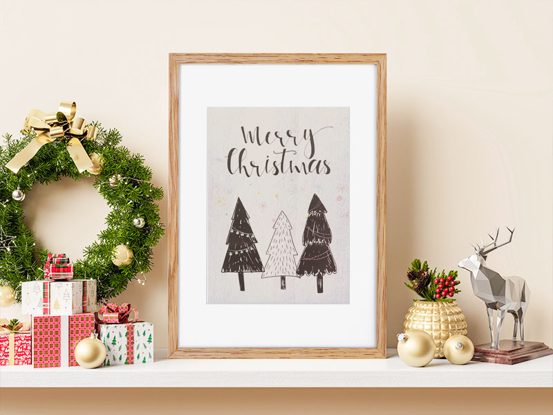 5x7 Picture Frame for Wall, Solid Oak Wood 5 x 7 Picture