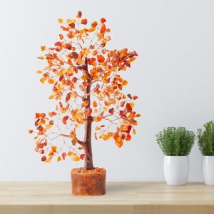 carnelian gemstone tree of life feng shui figurine home decor crystal