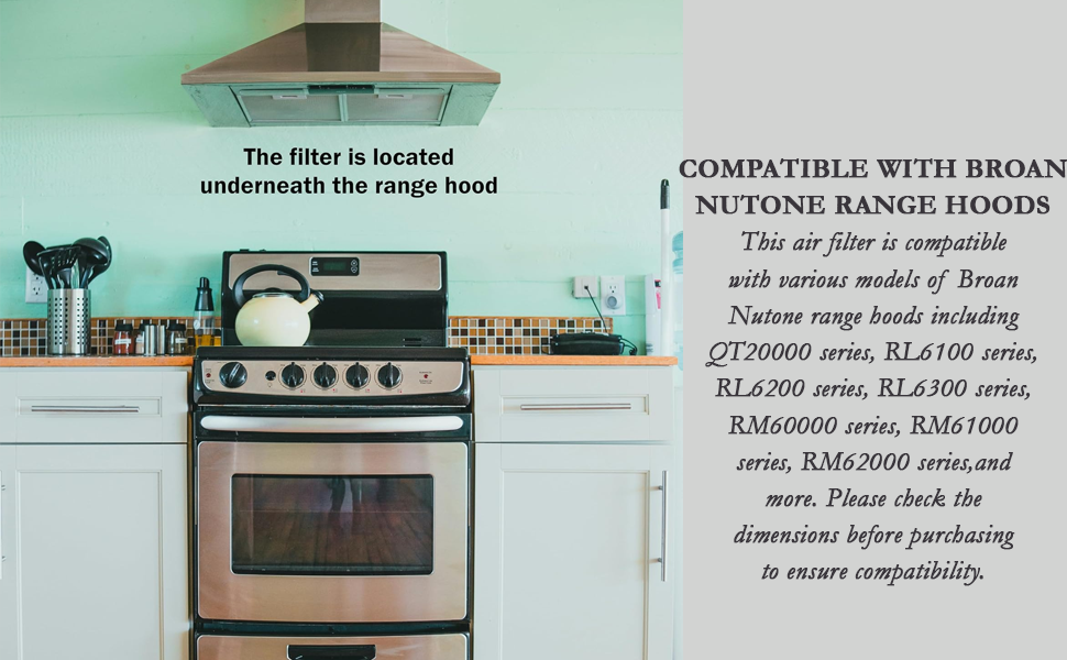 OMPATIBLE WITH BROAN NUTONE RANGE HOODS