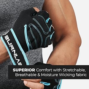 Burnlab Gym Gloves with Wrist Support (Black, Larg... 7 Stretchable Gym Gloves