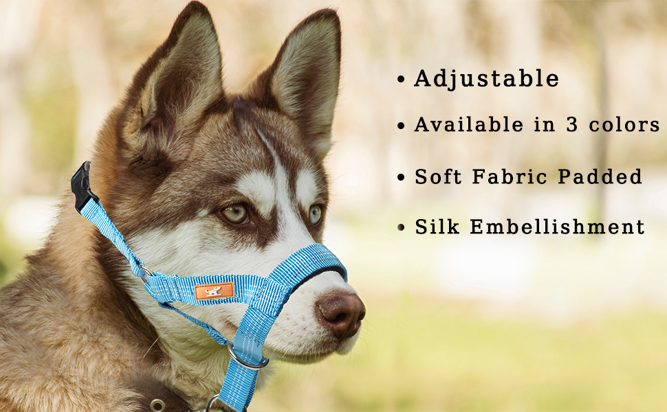 Dog Head Collar with Silk Thread, Soft and Adjustable Head