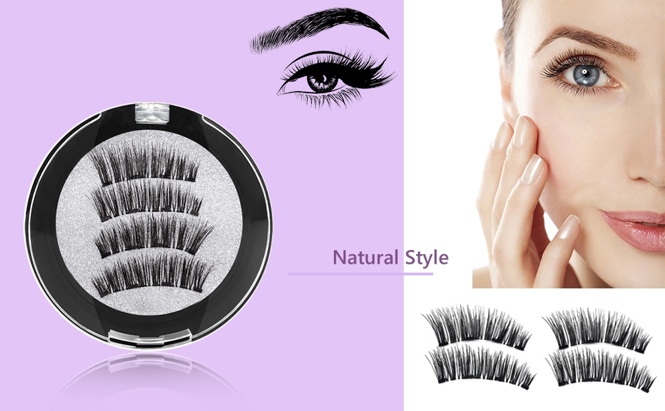 Wimpern, 2 Paar Wiederverwendbare Wimpern ohne Eyeliner, Natürlicher Look