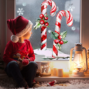 Extra Large Candy Cane Christmas Window Clings
