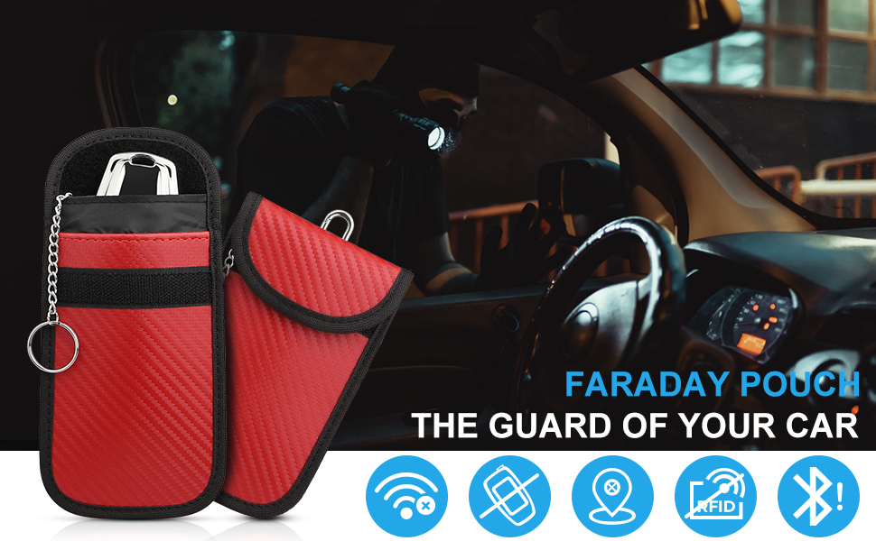 Faraday Pouch for Car Keys, [2 Pack] Diyife Car Key RFID Signal