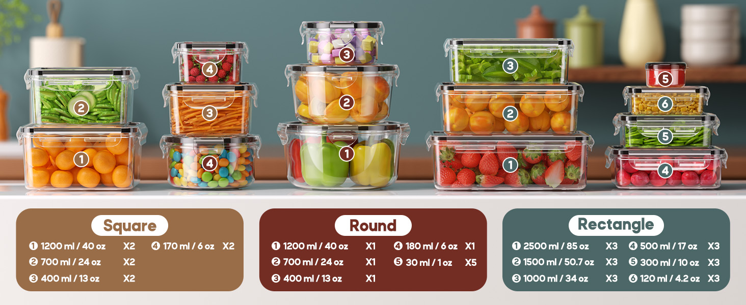 Food Storage Containers with Lids