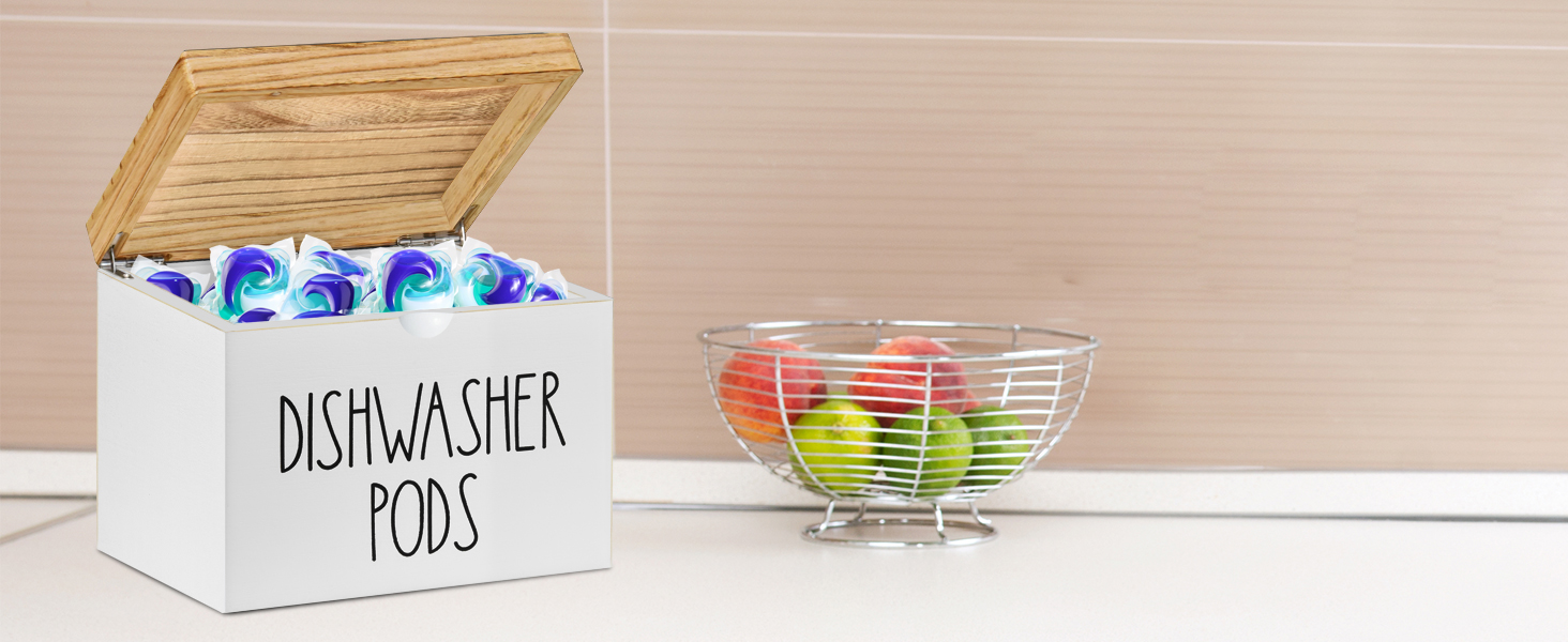 Rustic Wooden Dishwasher Pod Container, Dishwasher Tablet