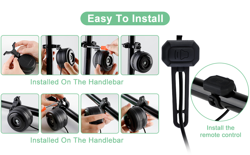 SOWUNO Electric Bike Horn Bell 125DB Loud Bicycle Bell Wireless Ring