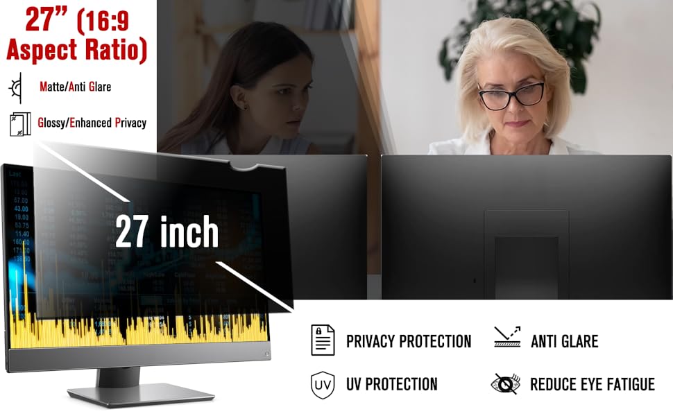 ZYY 27 Inch(diagonal) Computer Privacy Screen Filter (23 9/