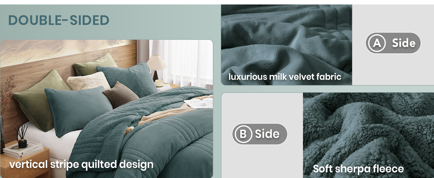 Queen size comforter set 3 piece teal