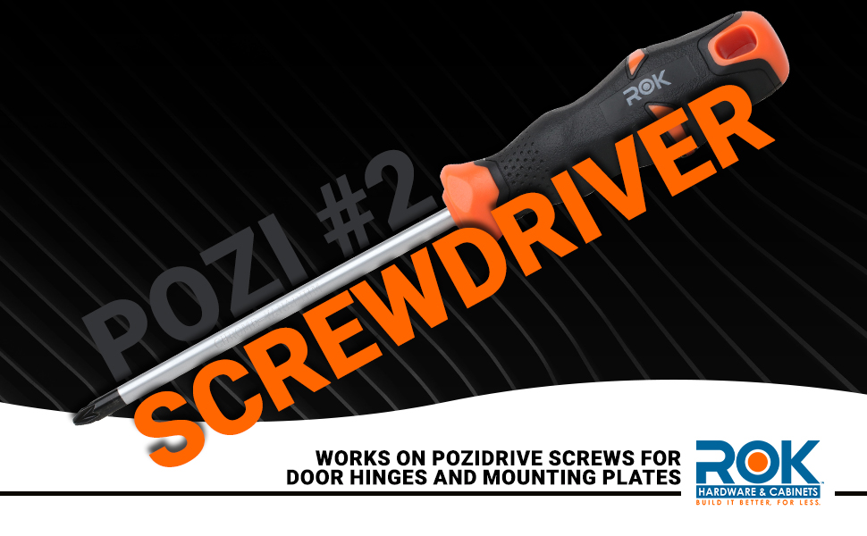 pois ポワ Pozi #2 Screwdriver, Chrome Shaft in Black with Orange