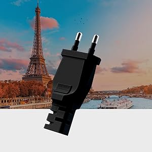 European Plug Adapter, Unidapt US to UK Europe Power Strip for EU/UK/US with USB C and 4 USB Ports, 3 AC Outlets, Wall Mountable, 5ft Extension Cord, for Travel Cruise Ship Home (Black) 22 EU compatible. Type C, E, F for all countries in the whole Europe union.