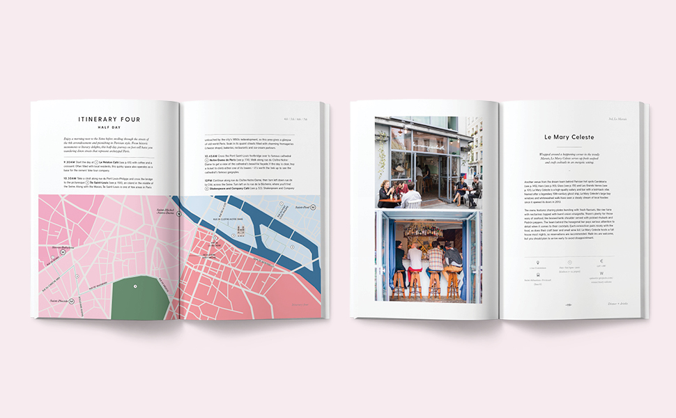 Two open double page spreads of book