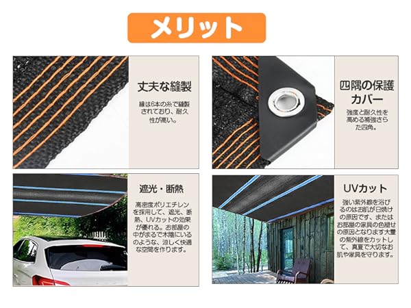 Amazon.co.jp: Chuqisheji 遮光ネット 3m*7m 日除けシェード UV