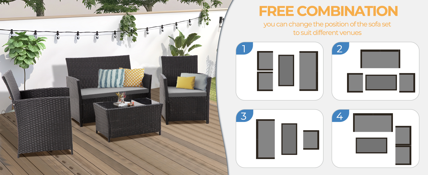 4 piece outdoor furniture set