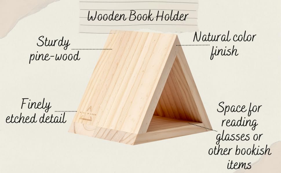 Triangle Book Page Holder Triangle Bookmark Wooden