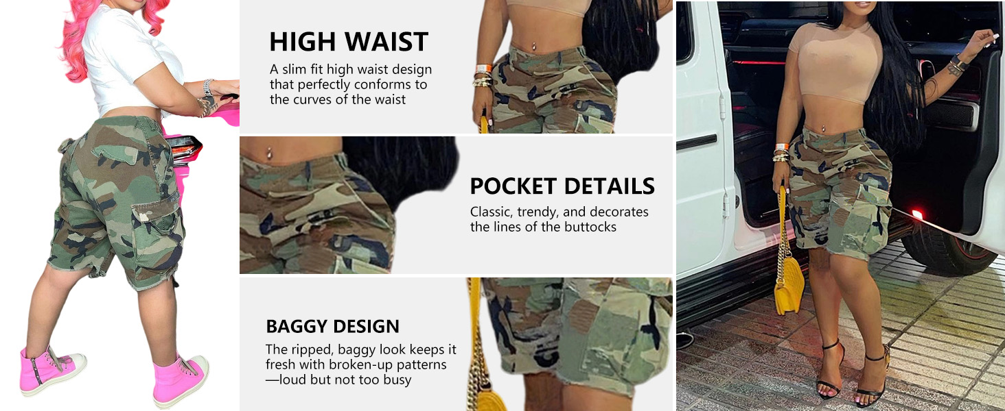 camo shorts women